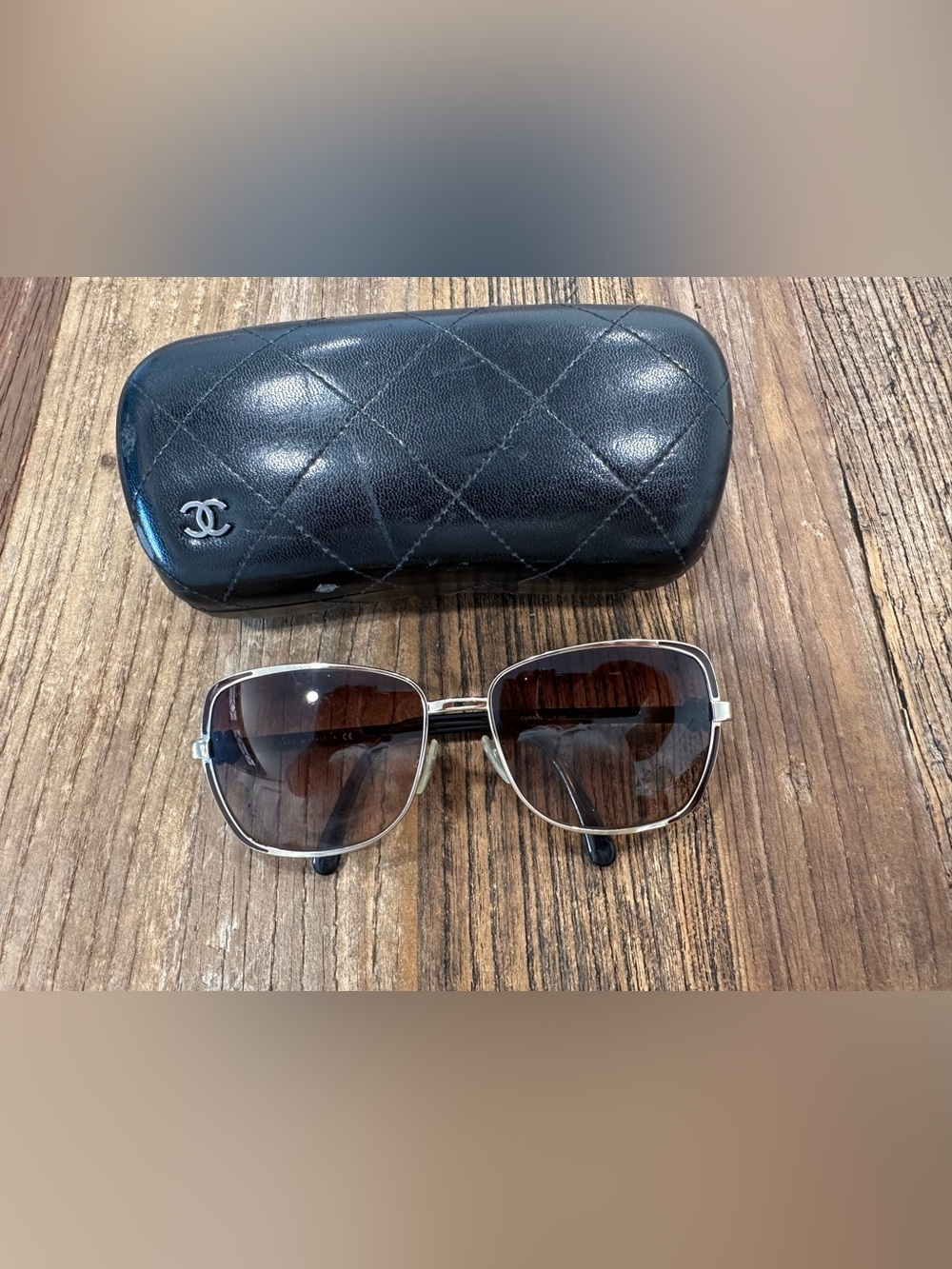 CHANEL gold  Frame Sunglasses with Brown Gradient Lenses